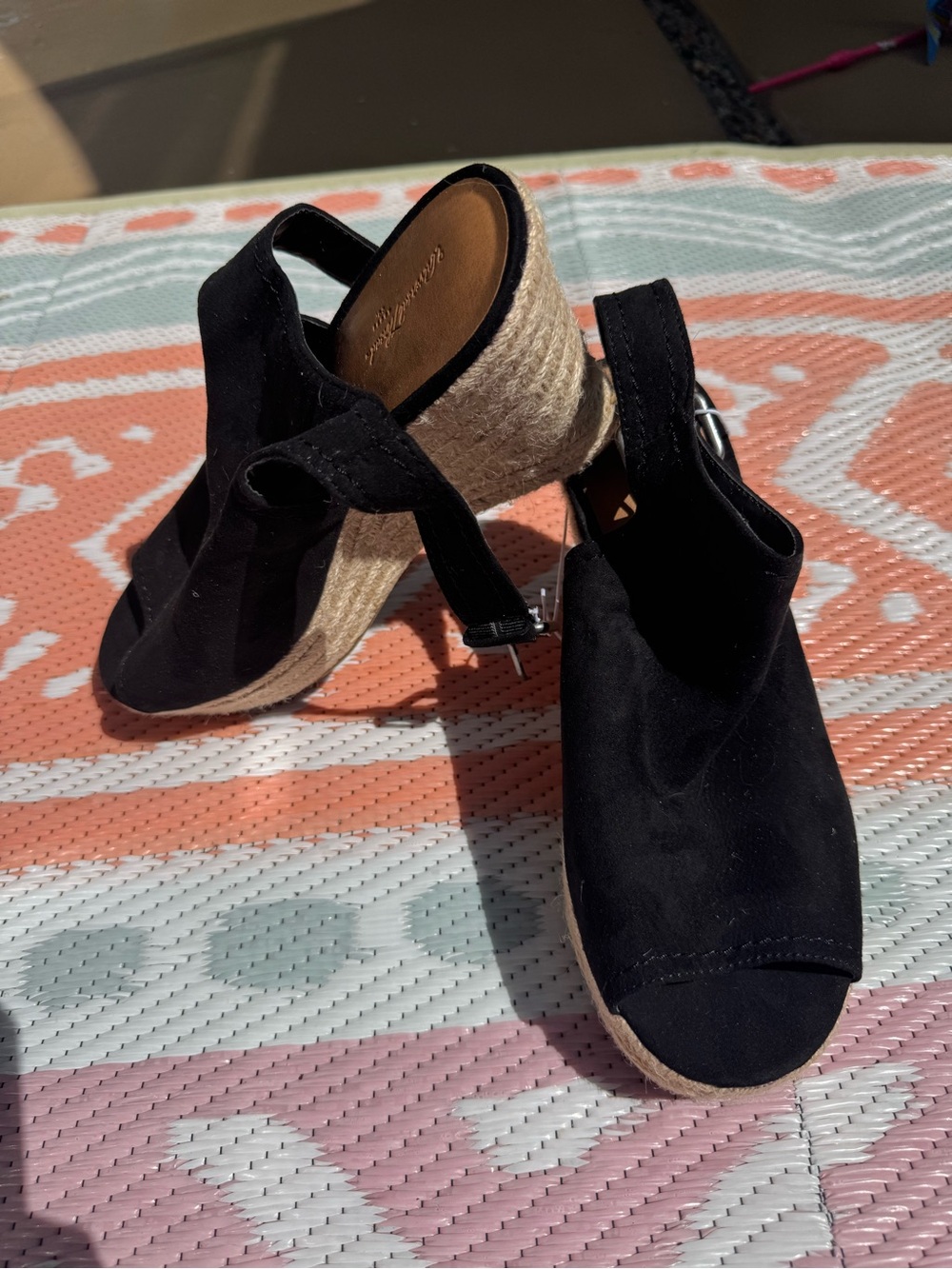Universal Thread Black Espadrille Wedge - Women's Comfortable Summer Shoes